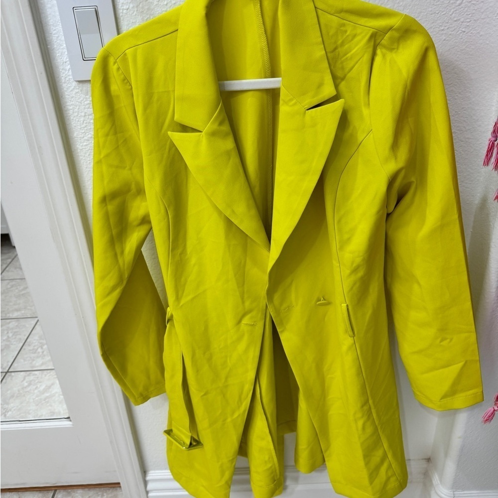 NEW Lime Green Lightweight Trench Style Jacket - Picture 11 of 11